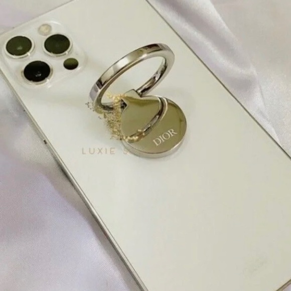 Dior Smartphone Ring Holder, Silver Tone, New - Picture 1 of 6
